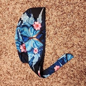 Butterfly and flower scrub cap